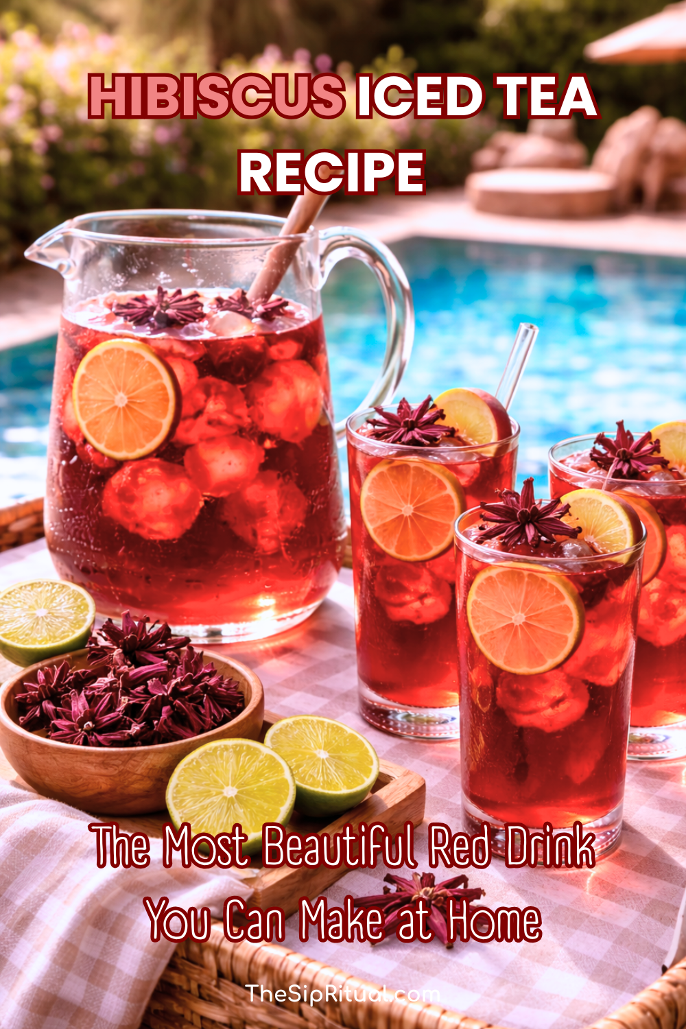 Hibiscus Iced Tea Recipe (Deep Red, Tart and Completely Stunning)