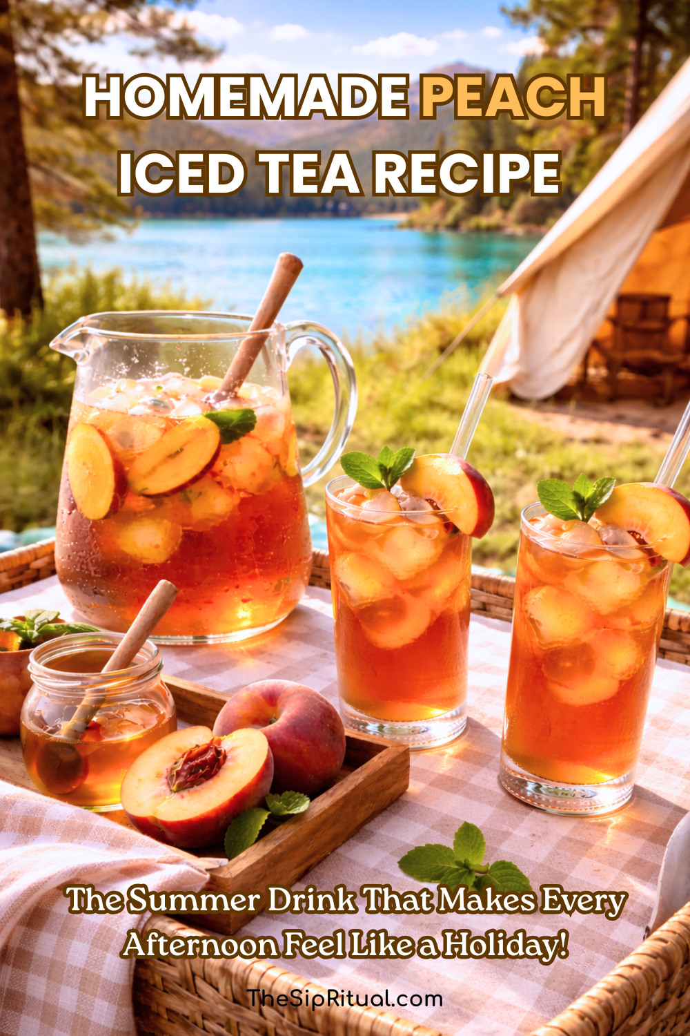 Peach Iced Tea Recipe (Homemade, Made With Real Peaches)